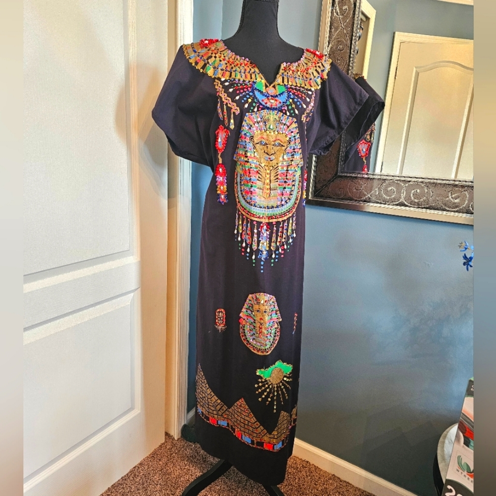 Vintage Horas Egyptian Tutankhamun Dress Kaftan